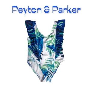 NWT Peyton & Parker White Tropical 1 Pce Swimsuit